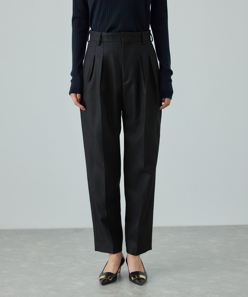 ROPE'(ロペ)の「ウール混プレミアムサキソニーパンツ/イージーケア・セットアップ対応(その他パンツ・レディース・ブラック・36/38/40)」の10枚目の写真