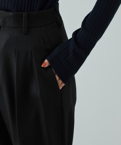 ROPE'(ロペ)の「ウール混プレミアムサキソニーパンツ/イージーケア・セットアップ対応(その他パンツ・レディース・ブラック・36/38/40)」の15枚目の写真