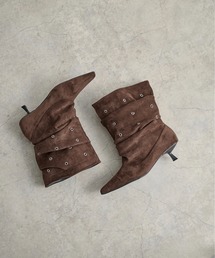 THE YOn（ザヨン）の「フェイクスウェードアイレットショートブーツ（ブーツ・レディース）」