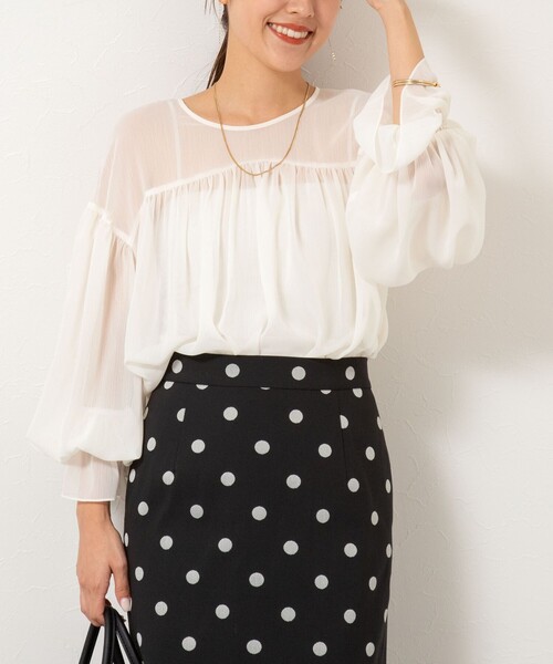 NOLLEY’S（ノーリーズ）の「ウォッシャブル楊柳ギャザーブラウス（シャツ/ブラウス・レディース・オフホワイト/カーキ/サーモンピンク・38）」の16枚目の写真