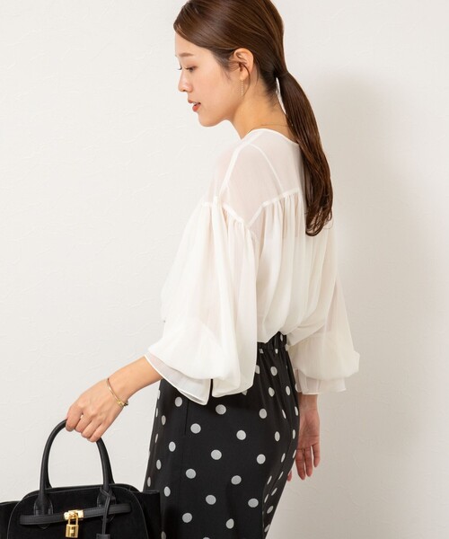 NOLLEY’S（ノーリーズ）の「ウォッシャブル楊柳ギャザーブラウス（シャツ/ブラウス・レディース・オフホワイト/カーキ/サーモンピンク・38）」の20枚目の写真