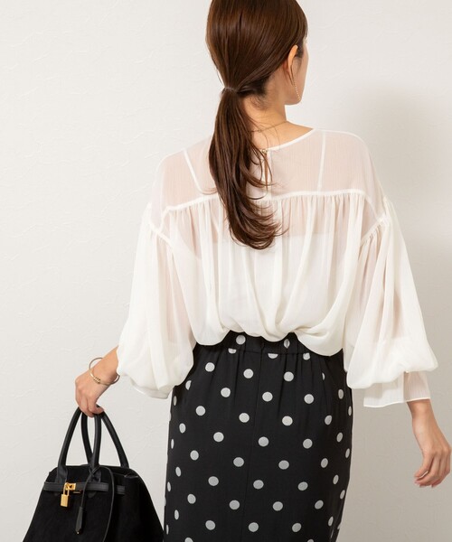 NOLLEY’S（ノーリーズ）の「ウォッシャブル楊柳ギャザーブラウス（シャツ/ブラウス・レディース・オフホワイト/カーキ/サーモンピンク・38）」の21枚目の写真