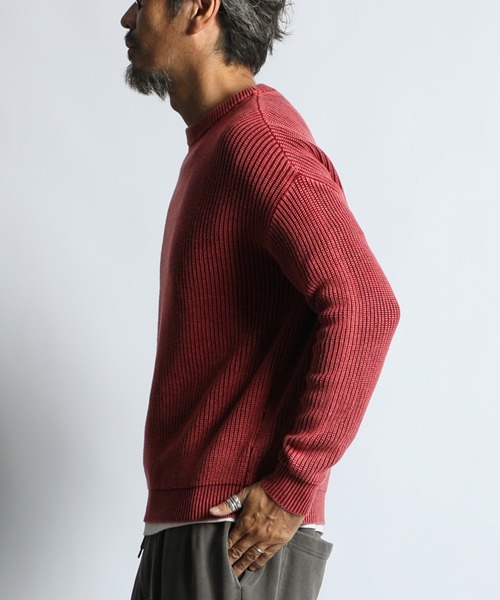 GARMENT-DYE FADE COLOR KNIT：製品染め フェードカラー ニット