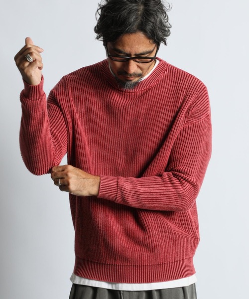 GARMENT-DYE FADE COLOR KNIT：製品染め フェードカラー ニット