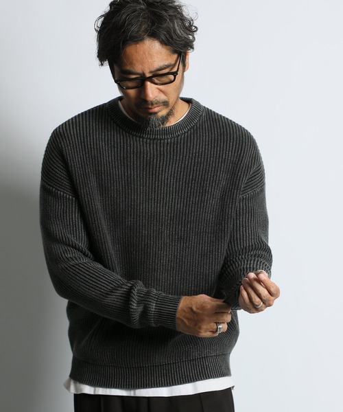 GARMENT-DYE FADE COLOR KNIT：製品染め フェードカラー ニット