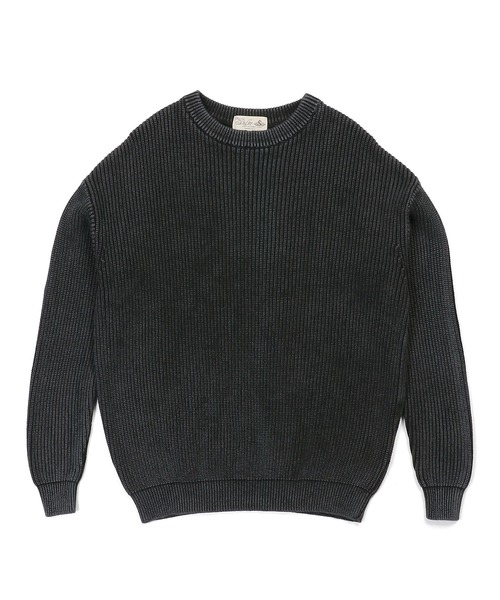 The DUFFER of ST.GEORGE（ザダファーオブセントジョージ）の「GARMENT-DYE FADE COLOR KNIT：製品染め フェードカラー ニット（ニット/セーター・メンズ・ブルー/ブルーグリーン/バーガンディー/ブラック・SMALL/MEDIUM/LARGE/X-LARGE）」の15枚目の写真