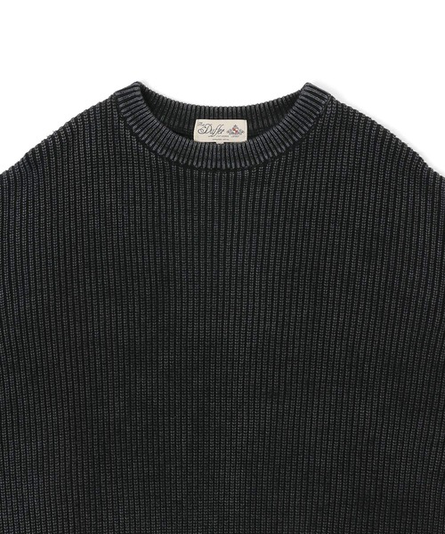 The DUFFER of ST.GEORGE（ザダファーオブセントジョージ）の「GARMENT-DYE FADE COLOR KNIT：製品染め フェードカラー ニット（ニット/セーター・メンズ・ブルー/ブルーグリーン/バーガンディー/ブラック・SMALL/MEDIUM/LARGE/X-LARGE）」の19枚目の写真