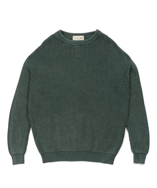 The DUFFER of ST.GEORGE（ザダファーオブセントジョージ）の「GARMENT-DYE FADE COLOR KNIT：製品染め フェードカラー ニット（ニット/セーター・メンズ・ブルー/ブルーグリーン/バーガンディー/ブラック・SMALL/MEDIUM/LARGE/X-LARGE）」の17枚目の写真