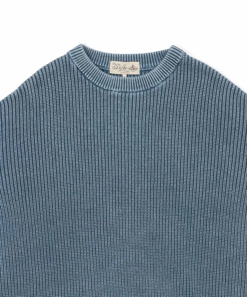The DUFFER of ST.GEORGE（ザダファーオブセントジョージ）の「GARMENT-DYE FADE COLOR KNIT：製品染め フェードカラー ニット（ニット/セーター・メンズ・ブルー/ブルーグリーン/バーガンディー/ブラック・SMALL/MEDIUM/LARGE/X-LARGE）」の20枚目の写真