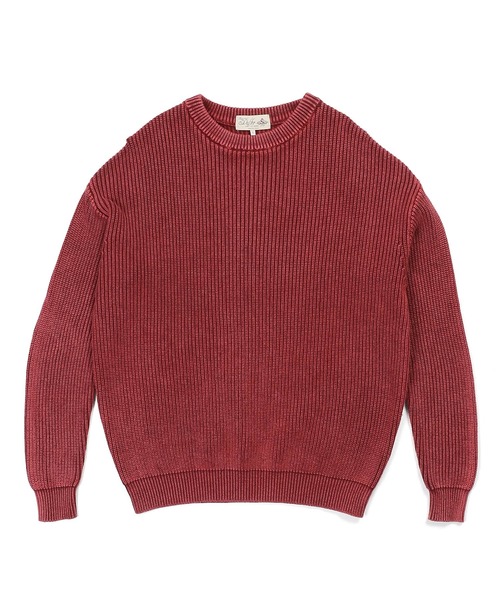The DUFFER of ST.GEORGE（ザダファーオブセントジョージ）の「GARMENT-DYE FADE COLOR KNIT：製品染め フェードカラー ニット（ニット/セーター・メンズ・ブルー/ブルーグリーン/バーガンディー/ブラック・SMALL/MEDIUM/LARGE/X-LARGE）」の18枚目の写真