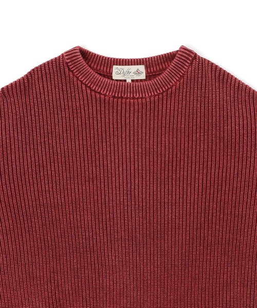 The DUFFER of ST.GEORGE（ザダファーオブセントジョージ）の「GARMENT-DYE FADE COLOR KNIT：製品染め フェードカラー ニット（ニット/セーター・メンズ・ブルー/ブルーグリーン/バーガンディー/ブラック・SMALL/MEDIUM/LARGE/X-LARGE）」の22枚目の写真