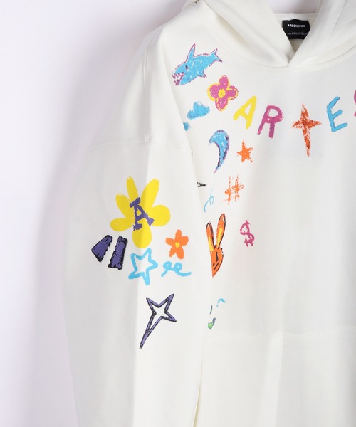 WESTSEA(ウエストシー)の「落書きモチーフ プルパーカー 長袖(パーカー・メンズ・ホワイト/ブラック・M/L/XL)」の10枚目の写真