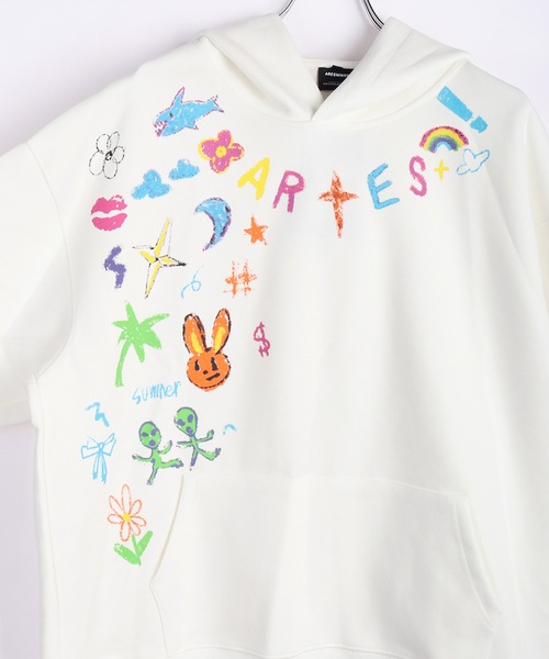 WESTSEA(ウエストシー)の「落書きモチーフ プルパーカー 長袖(パーカー・メンズ・ホワイト/ブラック・M/L/XL)」の15枚目の写真