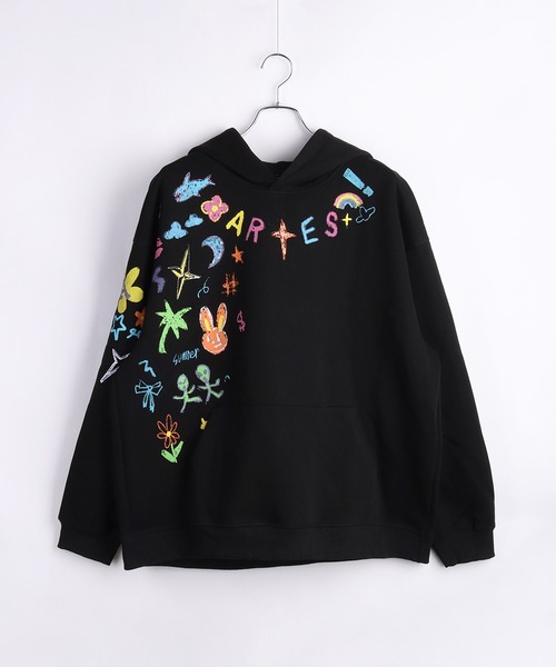 WESTSEA(ウエストシー)の「落書きモチーフ プルパーカー 長袖(パーカー・メンズ・ホワイト/ブラック・M/L/XL)」の11枚目の写真