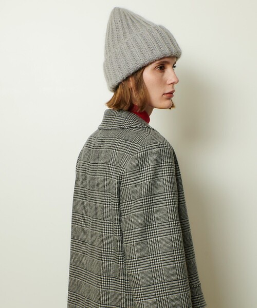 グレンチェックロングチェスターコート（チェスターコート