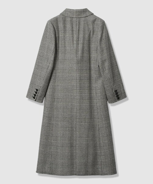 グレンチェックロングチェスターコート（チェスターコート