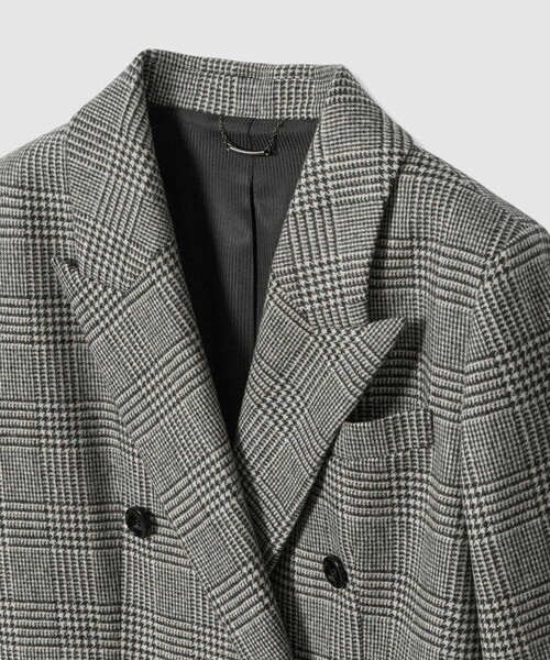 グレンチェックロングチェスターコート（チェスターコート