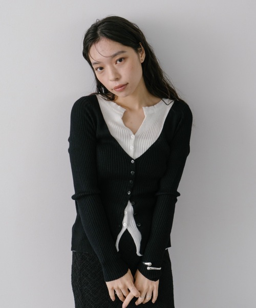 レイヤードニットカーディガン（ニット/セーター）｜DRWCYS