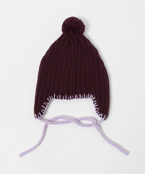 green label relaxing（グリーンレーベルリラクシング）の「リボン ニットキャップ / キッズ（ニットキャップ/ビーニー・キッズ・ライトブルー/ワイン・FREE）」の4枚目の写真