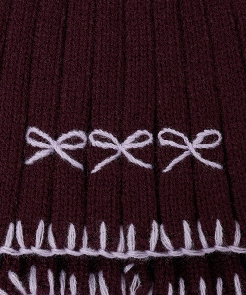 green label relaxing（グリーンレーベルリラクシング）の「リボン ニットキャップ / キッズ（ニットキャップ/ビーニー・キッズ・ライトブルー/ワイン・FREE）」の6枚目の写真