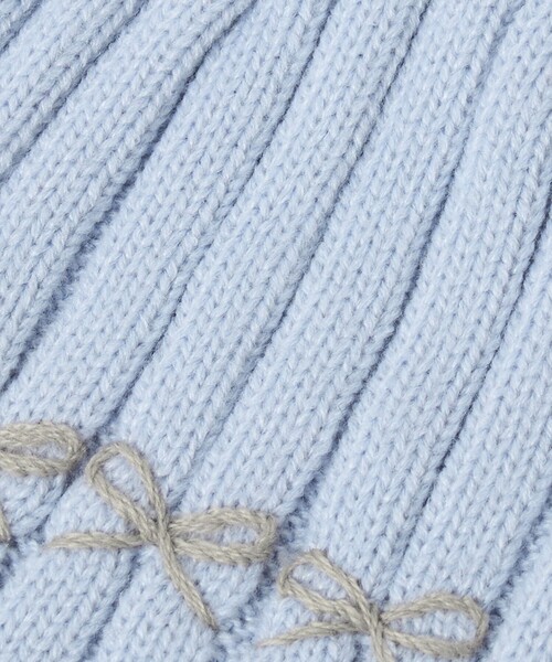 green label relaxing（グリーンレーベルリラクシング）の「リボン ニットキャップ / キッズ（ニットキャップ/ビーニー・キッズ・ライトブルー/ワイン・FREE）」の10枚目の写真