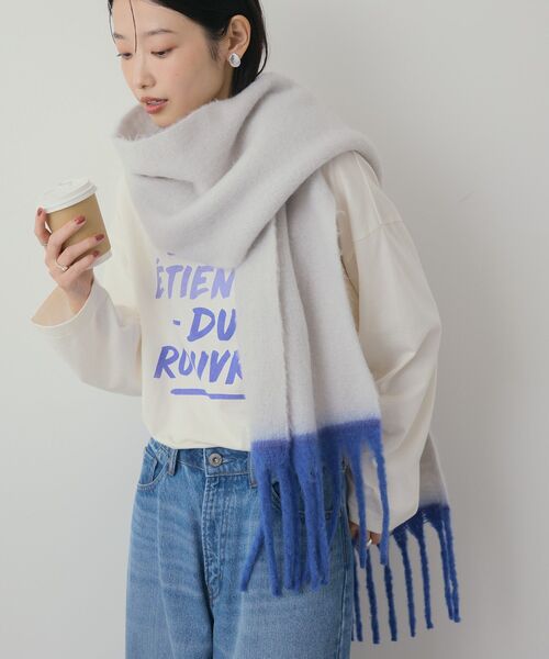 AMERICAN HOLIC（アメリカンホリック）の「バイカラーシャギーマフラー（マフラー・レディース・チャコールグレー/グレー/ブラウン・FREE）」の6枚目の写真