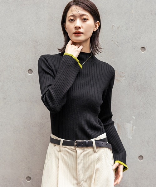 LAKOLE（ラコレ）の「12ゲージリブモックネックプルオーバー / 575979（ニット/セーター・レディース・その他2/ブラウン/レッド/ブラック・FREE）」の6枚目の写真