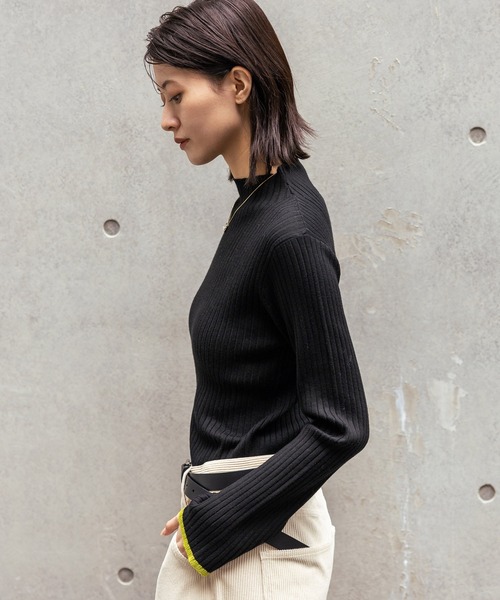 LAKOLE（ラコレ）の「12ゲージリブモックネックプルオーバー / 575979（ニット/セーター・レディース・その他2/ブラウン/レッド/ブラック・FREE）」の8枚目の写真