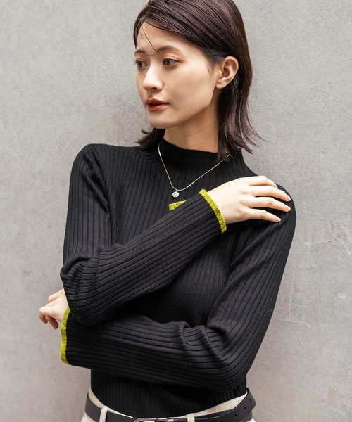 LAKOLE（ラコレ）の「12ゲージリブモックネックプルオーバー / 575979（ニット/セーター・レディース・その他2/ブラウン/レッド/ブラック・FREE）」の7枚目の写真