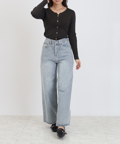 TRUDEA（トルディア）の「スリットフェイクリブニット（ニット/セーター・レディース・ネイビー/ブラウン/レッド/ブラック・MEDIUM/LARGE）」の13枚目の写真