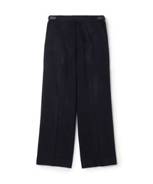 ウールカシミヤ レザーベルトストレートパンツ