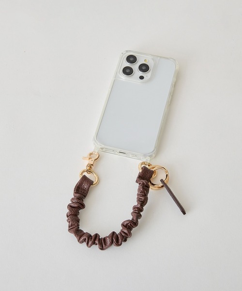 HASHIBAMI（ハシバミ）の「【HASHIBAMI】クシュクシュ レザー ハンドストラップ（スマホグッズ・レディース・ダークブラウン/ブラウン/ホワイト/ペールイエロー/ライトブルー/ブラック・FREE）」の22枚目の写真