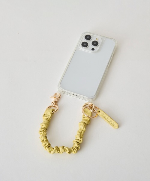 HASHIBAMI（ハシバミ）の「【HASHIBAMI】クシュクシュ レザー ハンドストラップ（スマホグッズ・レディース・ダークブラウン/ブラウン/ホワイト/ペールイエロー/ライトブルー/ブラック・FREE）」の16枚目の写真