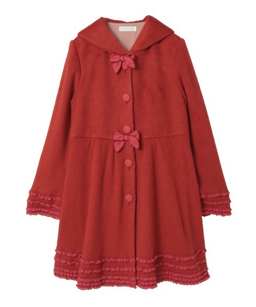 スムースシャギーフード付きカーディガン