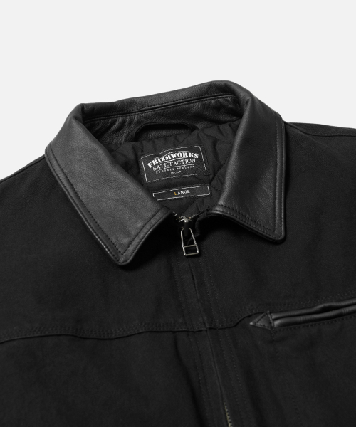 HEAVY CANVAS DESTROYED WORK JACKET _ BLACK