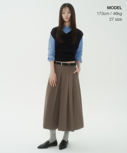 MUSINSA STANDARD WOMAN（ムシンサスタンダードウーマン）の「ウィメンズライトウェイトスカートスラックス[ダスティベージュ]（スラックス・レディース・その他・34/32/30/31/24/25/26/27/28/29）」の2枚目の写真