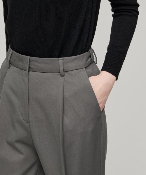 MUSINSA STANDARD WOMAN（ムシンサスタンダードウーマン）の「ウィメンズヘビーウェイト裏起毛ルーズテーパードヒドゥンバンディングスラックス[ウォームグレー]（スラックス・レディース・その他・30/31/24/25/26/27/28/29）」の4枚目の写真