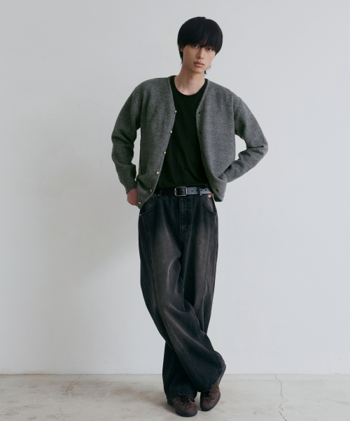 NODU（ノードユー）の「セージベーシックカーディガン[グレー]（カーディガン/ボレロ・メンズ・その他・MEDIUM/LARGE）」の3枚目の写真