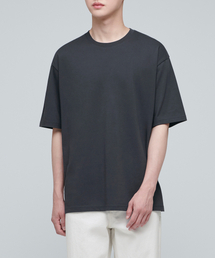 スーピマリラックスドクルーネックTシャツ[ダークグレー]