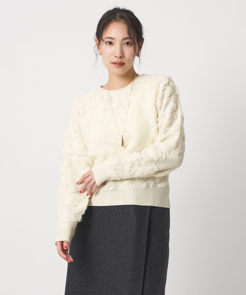 A DAY IN THE LIFE UNITED ARROWS（アデイインザライフユナイテッドアローズ）の「ループジャガード クルーネックニット ＜A DAY IN THE LIFE＞（ニット/セーター・レディース・ロイヤルブルー/ライトピンク/オフホワイト・FREE）」の14枚目の写真