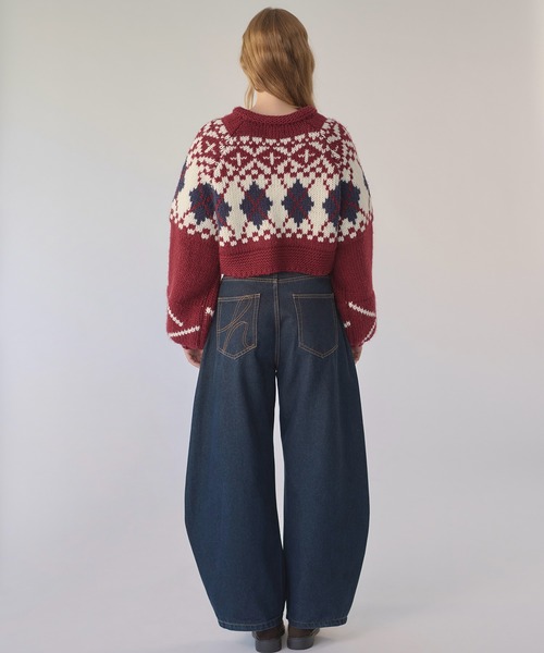 hazyl（ヘイジル）の「Nordic knit cardigan / ノルディックニットカーディガン（カーディガン/ボレロ・レディース・ボルドー/ネイビー・フリー）」の17枚目の写真