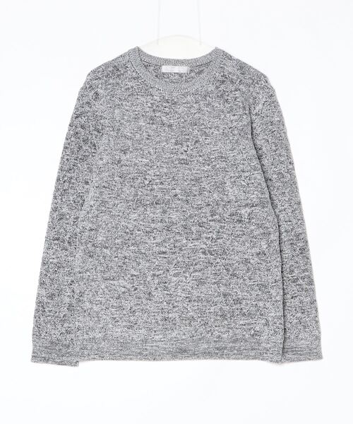 HIGH STREET(ハイストリート)の「イントレメランジモールコンビクルーネックKN(ニット/セーター・メンズ・グレー/ネイビー/ライトグレー・M/LL/L)」の1枚目の写真