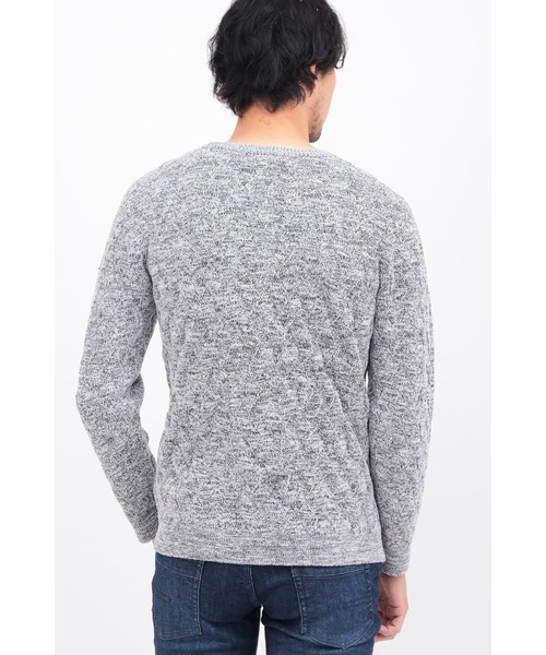 HIGH STREET(ハイストリート)の「イントレメランジモールコンビクルーネックKN(ニット/セーター・メンズ・グレー/ネイビー/ライトグレー・M/LL/L)」の7枚目の写真