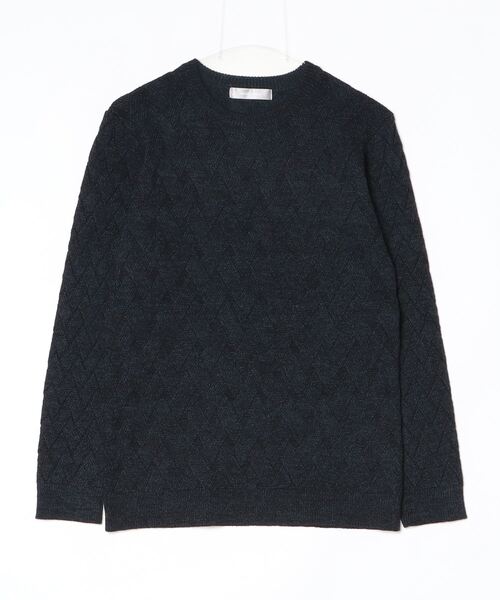 HIGH STREET(ハイストリート)の「イントレメランジモールコンビクルーネックKN(ニット/セーター・メンズ・グレー/ネイビー/ライトグレー・M/LL/L)」の12枚目の写真