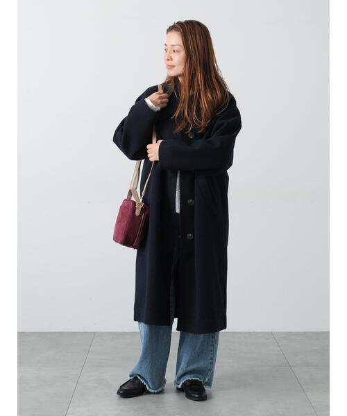 Lugnoncure（ルノンキュール）の「ウールライクステンカラーコート（その他アウター・レディース・ネイビー/ボルドー/ブラウン・F）」の3枚目の写真