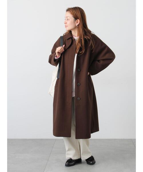 Lugnoncure（ルノンキュール）の「ウールライクステンカラーコート（その他アウター・レディース・ネイビー/ボルドー/ブラウン・F）」の2枚目の写真
