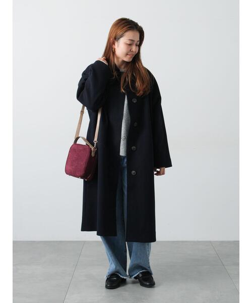 Lugnoncure（ルノンキュール）の「ウールライクステンカラーコート（その他アウター・レディース・ネイビー/ボルドー/ブラウン・F）」の4枚目の写真