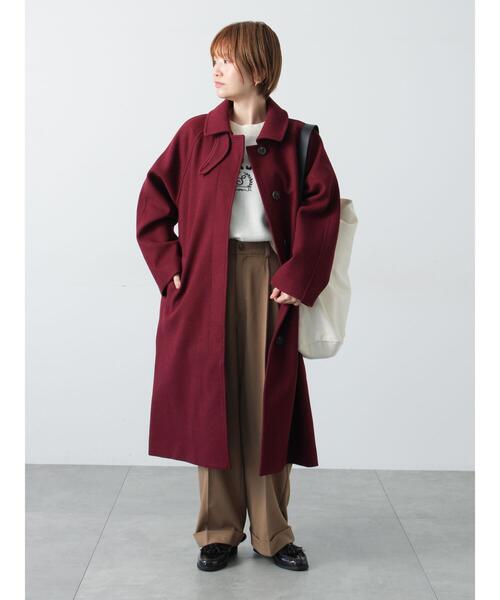 Lugnoncure（ルノンキュール）の「ウールライクステンカラーコート（その他アウター・レディース・ネイビー/ボルドー/ブラウン・F）」の5枚目の写真
