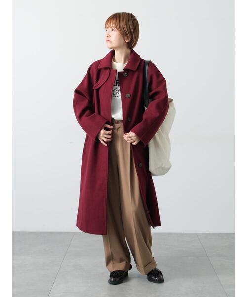 Lugnoncure（ルノンキュール）の「ウールライクステンカラーコート（その他アウター・レディース・ネイビー/ボルドー/ブラウン・F）」の6枚目の写真