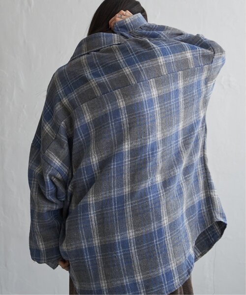 VENCEEXCHANGE（ヴァンスエクスチェンジ）の「起毛チェックオーバーシャツ（シャツ/ブラウス・レディース・ブラック/ブルー系/ブラウン・FREE）」の7枚目の写真